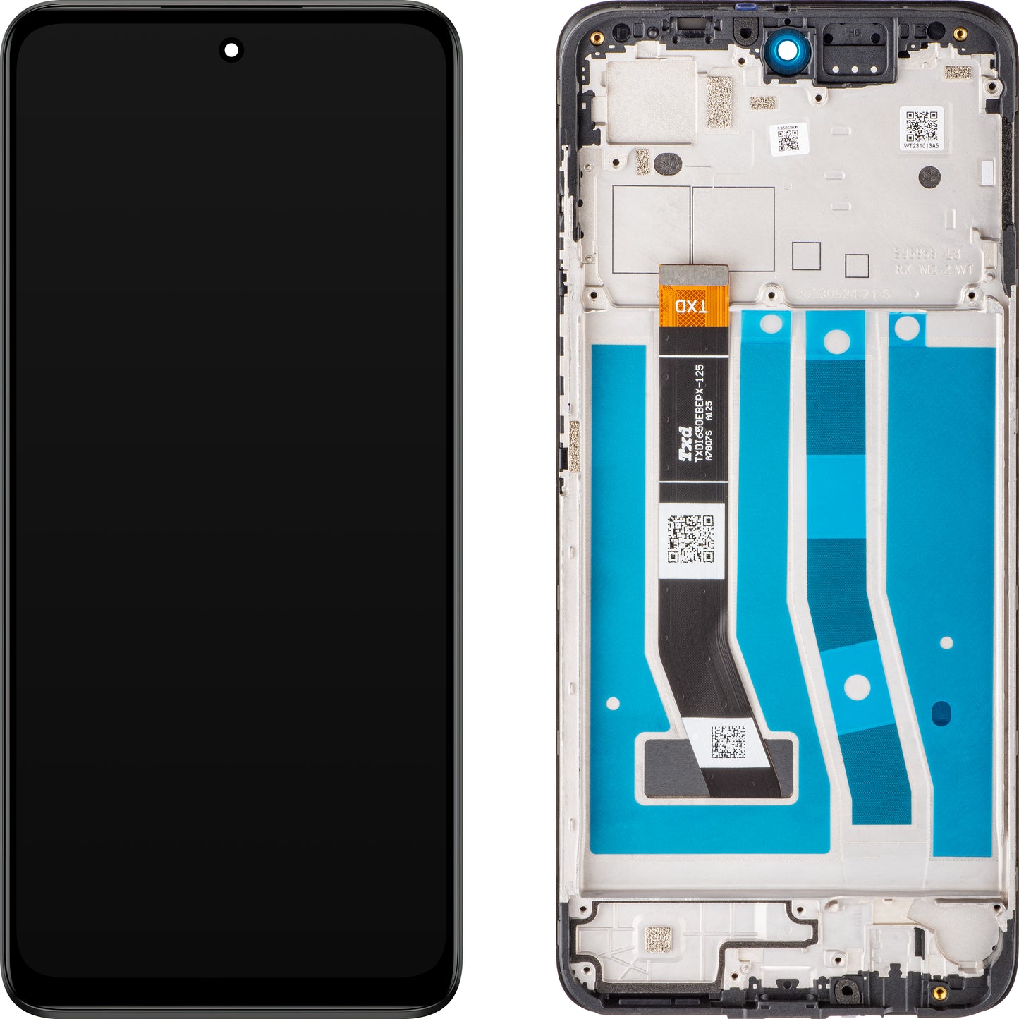 Zaslon s dodirnim ekranom Motorola Moto G54, s okvirom, crni, servisni paket 5D68C23304