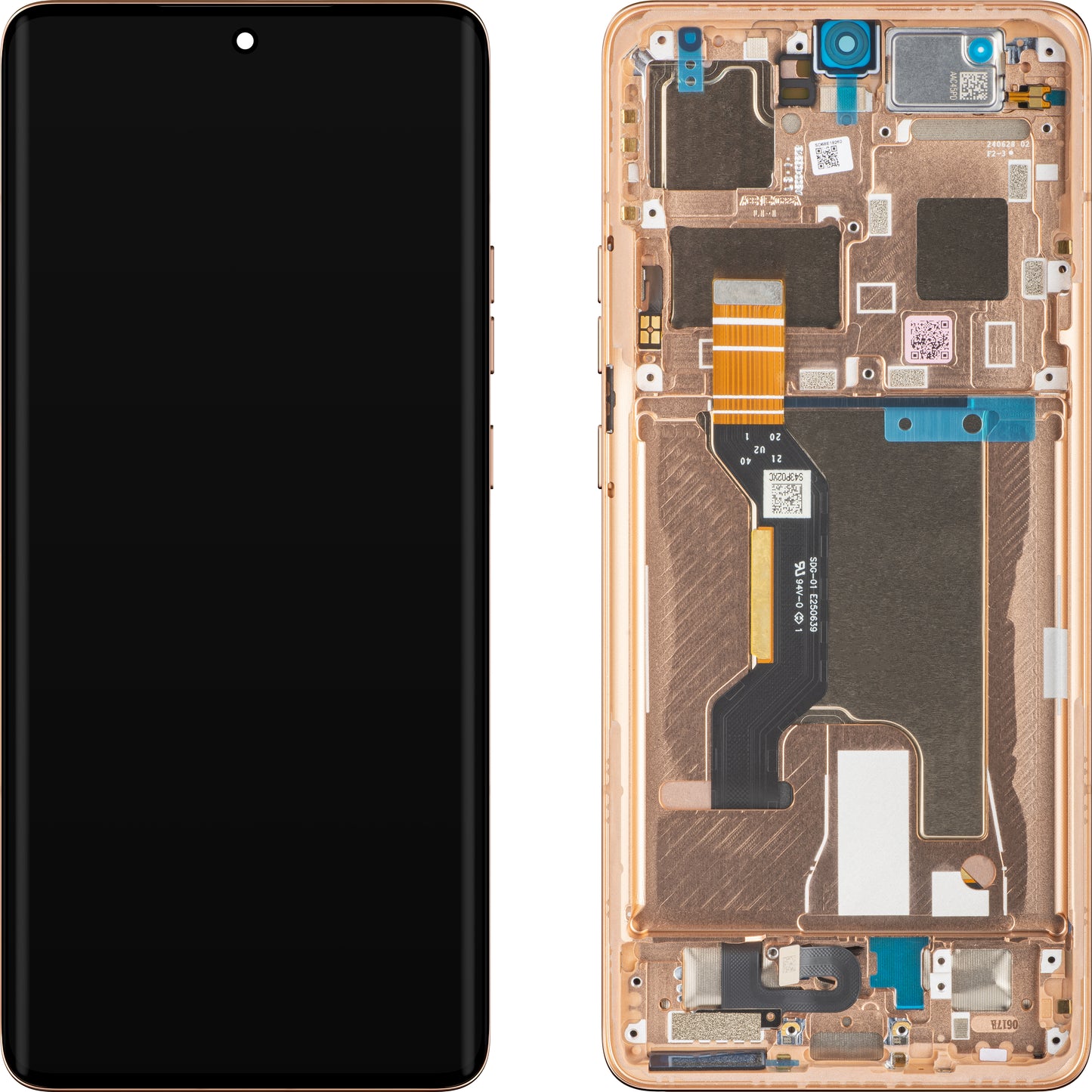 Zaslon s dodirnim ekranom Motorola Edge 50 Ultra, s okvirom, narančasta (Peach Fuzz), servisni paket 5D68C24470