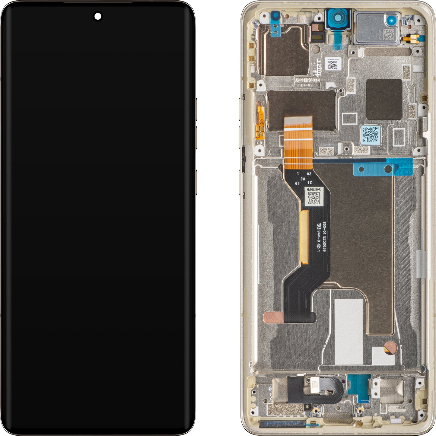 Zaslon s dodirnim ekranom Motorola Edge 50 Ultra, s okvirom, bež (Nordic Wood), servisni paket 5D68C24484