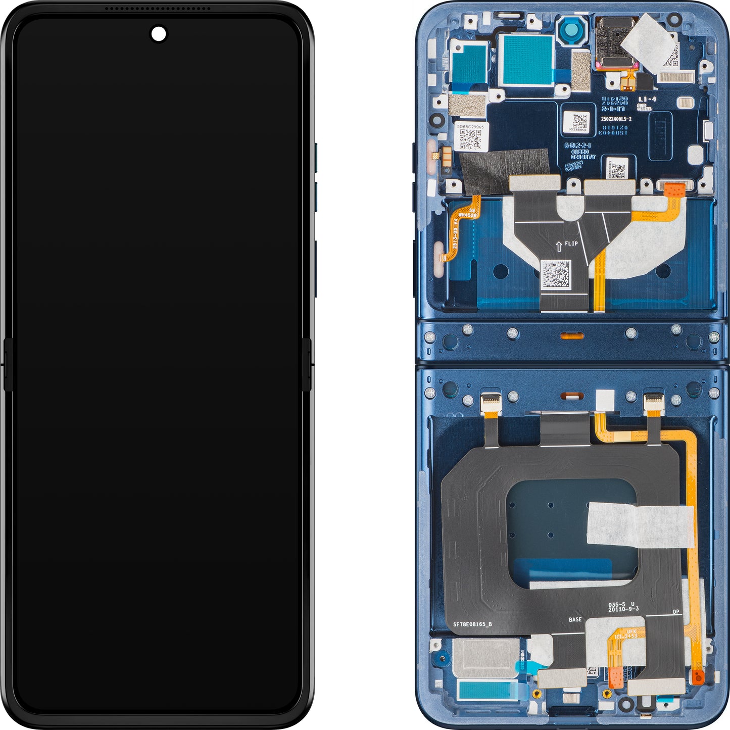 Display s dodirnim zaslonom Motorola Razr 2025 / Razr 60, s okvirom, Pod Inner, Mornarsko plava (Gibraltar Sea), Service Pack 5D68C29965