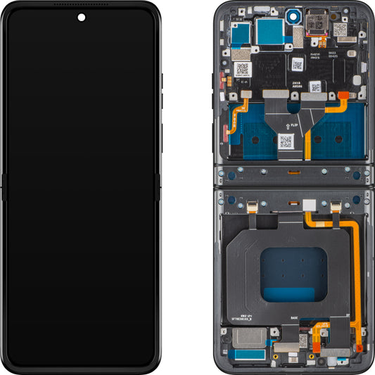 Display s Touchscreenom Motorola Razr 2024 / Razr 50, s okvirom, Sub Inner, Sivi (Steel Wool), Service Pack 5D68C24806
