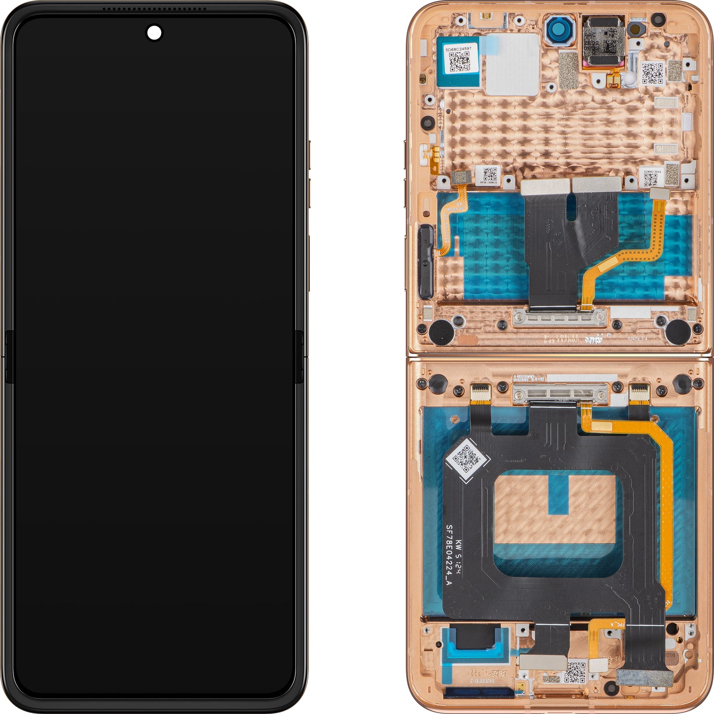 Display s Touchscreenom Motorola Razr+ 2025 / Razr+ 2024 / Razr 50 Ultra, s Okvirom, Sub Inner, Narančasta (Peach Fuzz), Service Pack 5D68C24597
