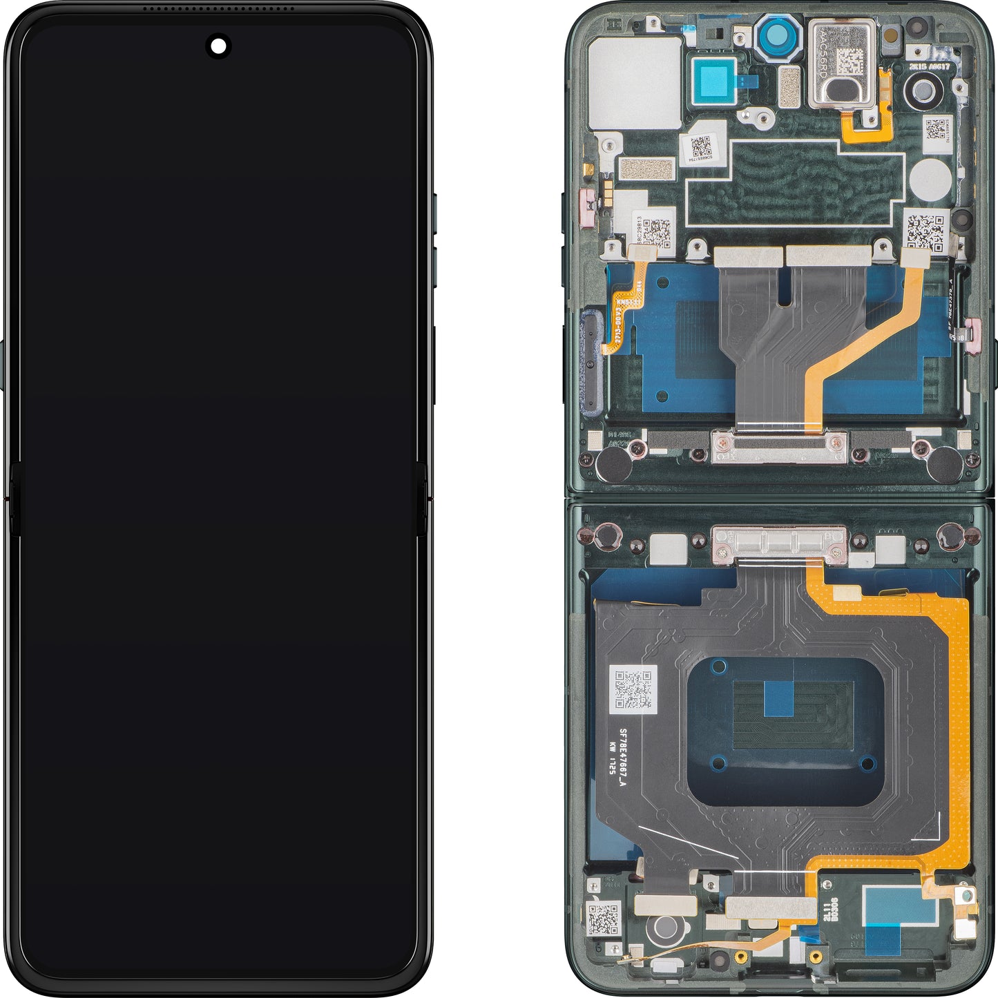 Display s Touchscreenom Motorola Razr 60 Ultra, s Okvirom, Pod Inner, Zelena (Pantone Scarab), Service Pack 5D68C30088
