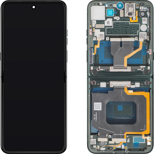Display s Touchscreenom Motorola Razr 60 Ultra, s Okvirom, Pod Inner, Zelena (Pantone Scarab), Service Pack 5D68C30088