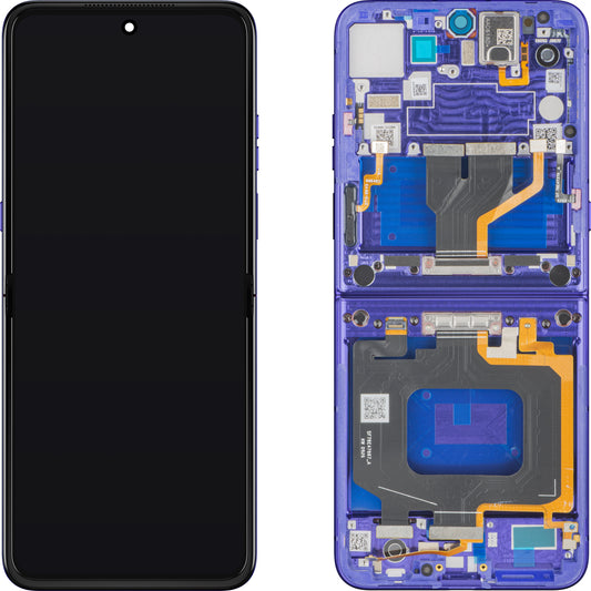 Zaslon s dodirnim zaslonom Motorola Razr Ultra 2026 / Razr 70 Ultra, s okvirom, Sub Inner, Plava (Pantone Orient Blue) Service Pack 5D68C32859