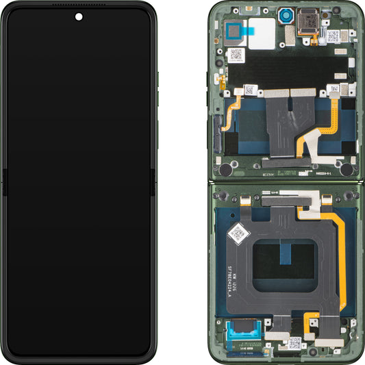 Zaslon s dodirnim zaslonom Motorola Razr 70 Plus, s okvirom, Sub Inner, zelena (Pantone Mountain View) Service Pack 5D68C32313