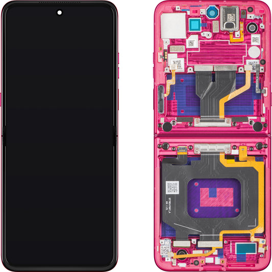 Display s Touchscreenom Motorola Razr 60 Ultra, s Okvirom, Pod Inner, Magenta (Pantone Cabaret), Service Pack 5D68C29902