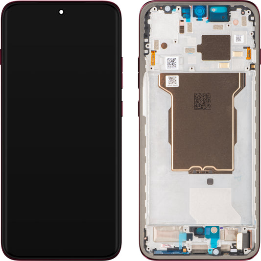 Zaslon s dodirnim zaslonom Motorola Edge 70 Pro+ / Edge 70 Pro, s okvirom, bordo (Pantone Zinfandel), servisni paket 5D68C32418