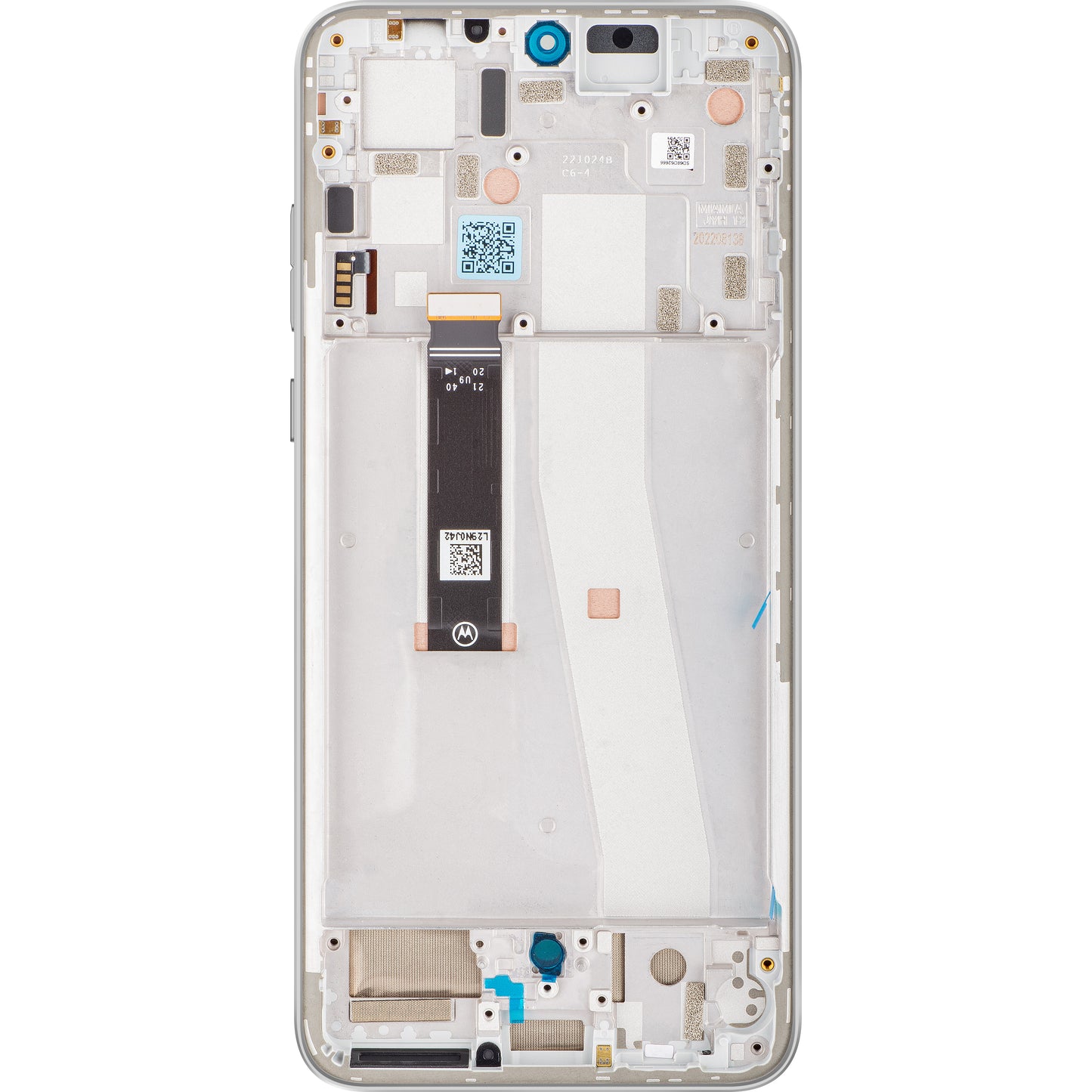 Zaslon s dodirnim ekranom Motorola Edge 30 Neo, s okvirom, Srebrni (Ice Palace), Servisni paket 5D68C21404