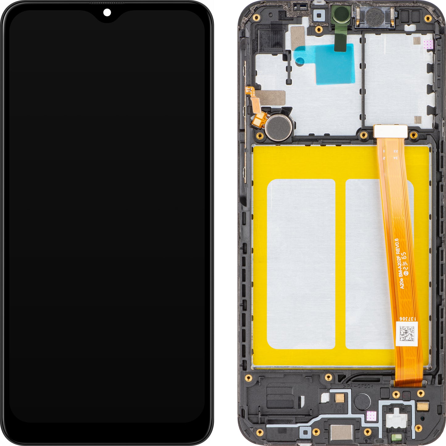 Zaslon s dodirnim zaslonom MP kompatibilan s Samsung Galaxy A20e A202, s okvirom, crni