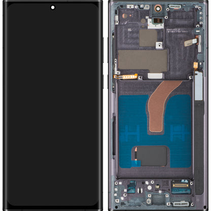 Display s Touchscreenom MP kompatibilan s Samsung Galaxy S22 Ultra 5G S908, s okvirom, OLED verzija, Crni