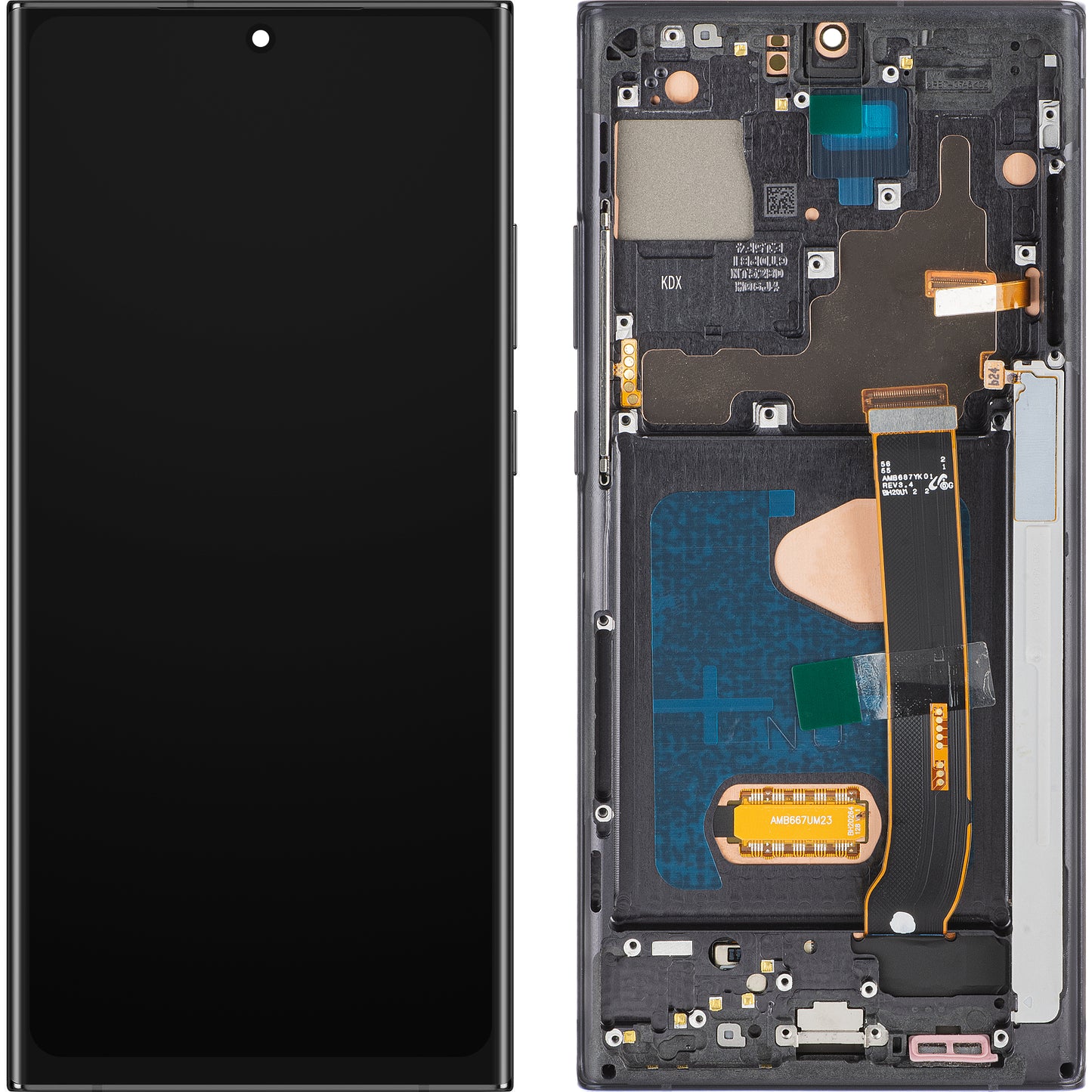 Display s dodirnim zaslonom MP kompatibilan s Samsung Galaxy Note 20 Ultra N985, s okvirom, OLED verzija, crni