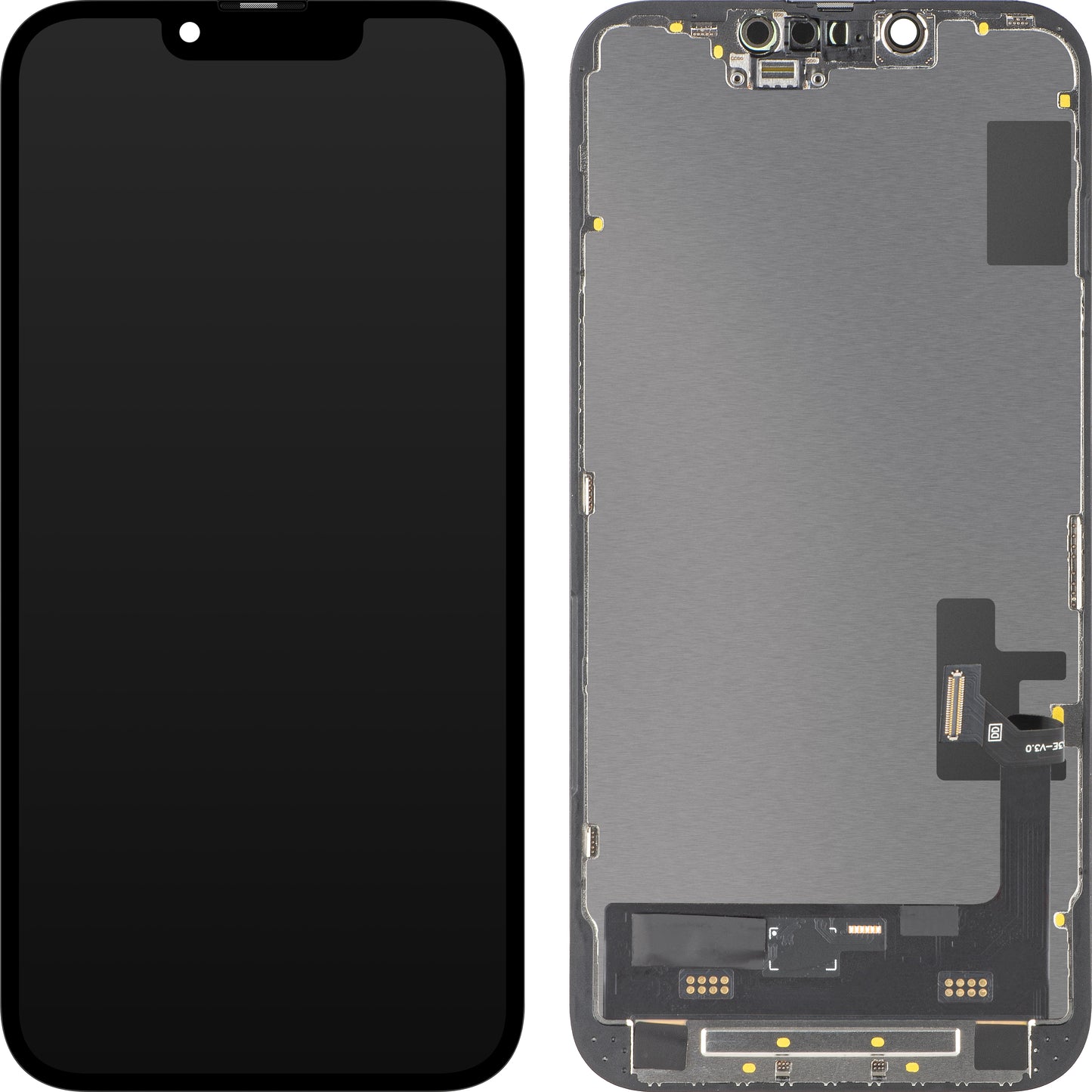 Zaslon s dodirnim zaslonom MP kompatibilan s Apple iPhone 14, s okvirom, verzija Soft OLED IC Movable FHD, crna