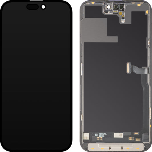 Zaslon s dodirnim zaslonom MP kompatibilan s Apple iPhone 14 Pro Max, s okvirom, Soft OLED IC Movable verzija 120Hz FHD, Crna