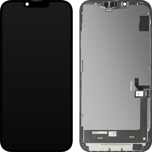Zaslon s dodirnim zaslonom MP kompatibilan s Apple iPhone 14 Plus, s okvirom, Soft OLED FHD dijagnostička verzija, crni