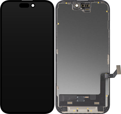 Display s Touchscreenom MP kompatibilan s Apple iPhone 15, s Okvirom, Verzija Soft OLED FHD IC Movable, Crni