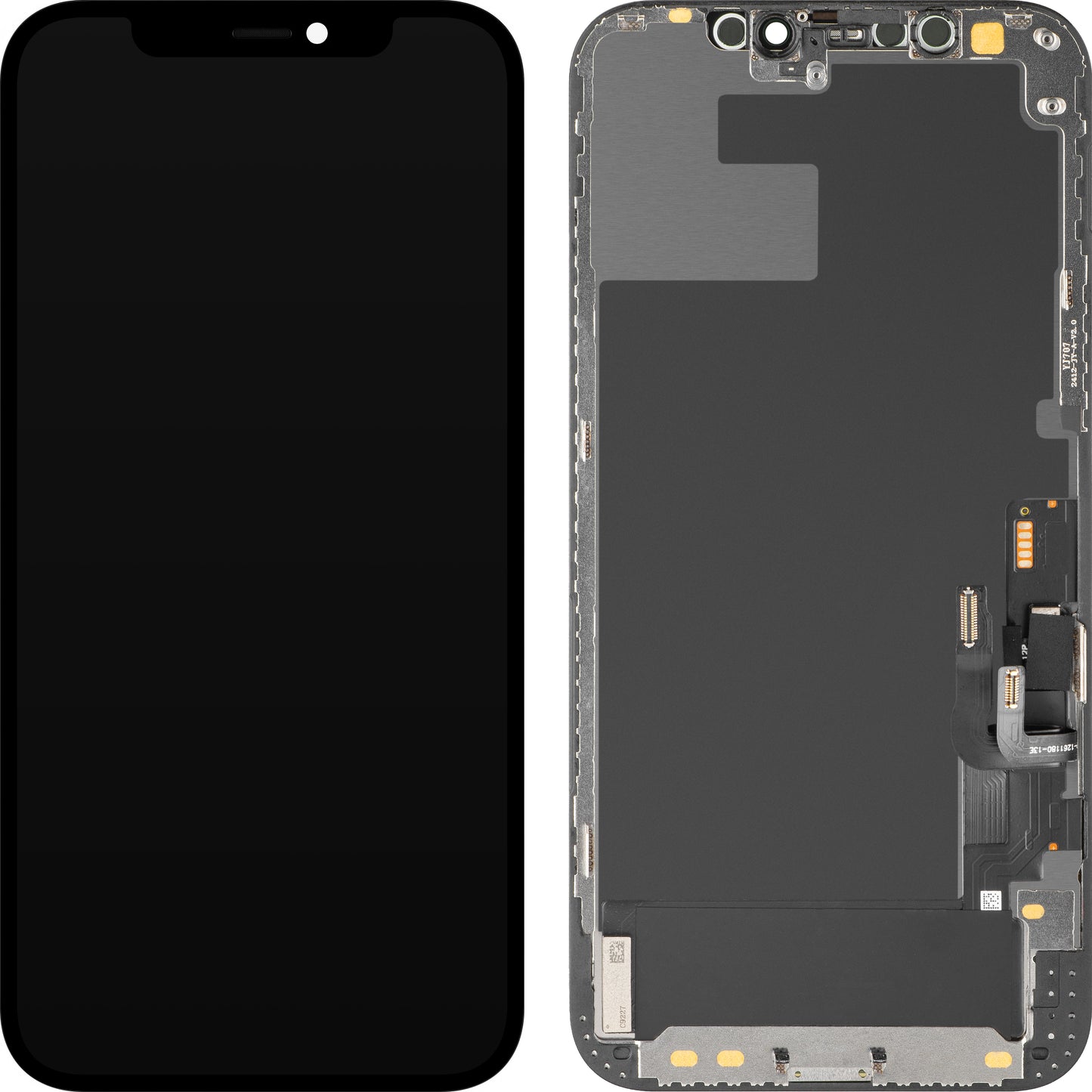 Zaslon s dodirnim zaslonom MP kompatibilan s Apple iPhone 12 / 12 Pro, s okvirom, OLED dijagnostička verzija, crni