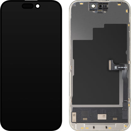 Zaslon s dodirnim zaslonom MP kompatibilan s Apple iPhone 15 Pro, s okvirom, Soft OLED FHD 120Hz dijagnostička verzija, crni