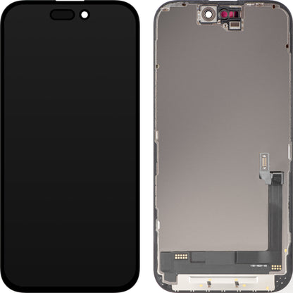 Zaslon s dodirnim zaslonom MP kompatibilan s Apple iPhone 16, s okvirom, OLED FHD dijagnostička verzija, crni