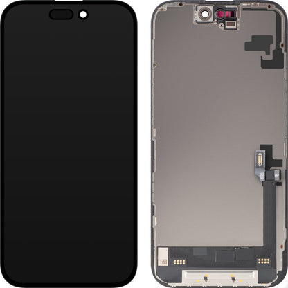 Zaslon s dodirnim zaslonom MP kompatibilan s Apple iPhone 16, s okvirom, Soft OLED FHD dijagnostička verzija, crni
