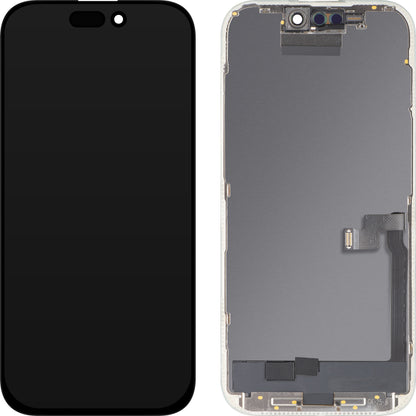 Zaslon s dodirnim zaslonom MP kompatibilan s Apple iPhone 16 Pro, s okvirom, OLED FHD dijagnostička verzija, crni