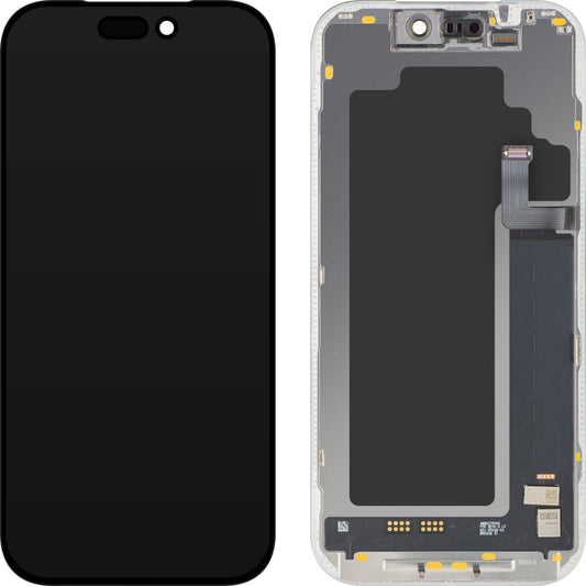 Zaslon s MP zaslonom osjetljivim na dodir kompatibilan s Apple iPhone 17 Pro, s okvirom, Soft OLED FHD 120Hz IC Movable verzija, Crna