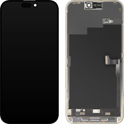Zaslon s MP zaslonom osjetljivim na dodir kompatibilan s Apple iPhone 15 Pro Max, s okvirom, Premium Soft OLED FHD 120Hz verzija, Crna