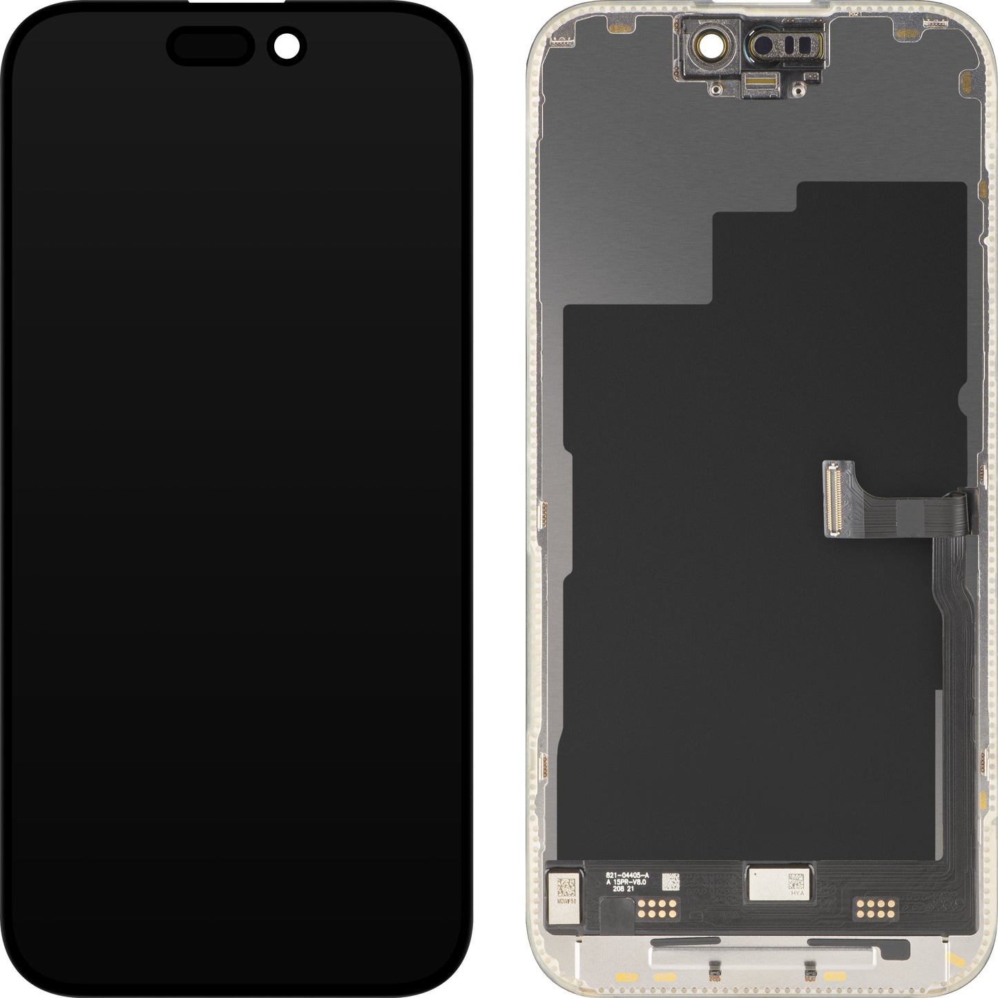Zaslon s MP zaslonom osjetljivim na dodir kompatibilan s Apple iPhone 15 Pro, s okvirom, Premium Soft OLED FHD 120Hz verzija, Crna