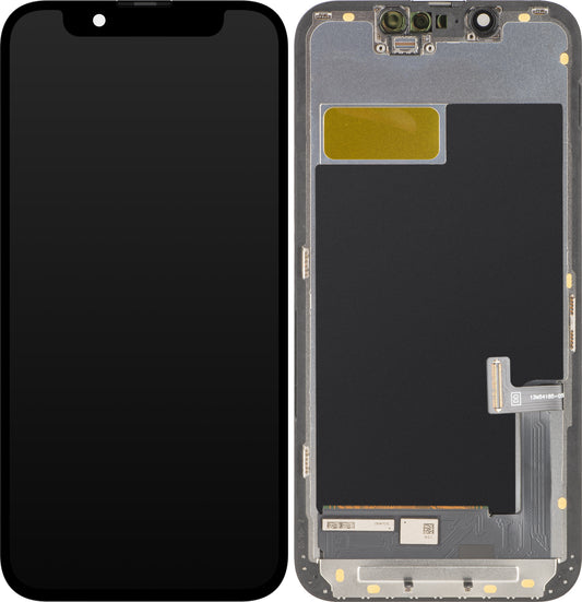 Zaslon s dodirnim zaslonom MP kompatibilan s Apple iPhone 13 mini, s okvirom, OLED FHD IC Movable verzija, crni