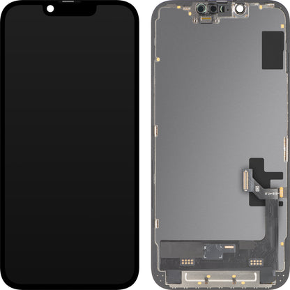 Zaslon s MP zaslonom osjetljivim na dodir kompatibilan s Apple iPhone 17e / 16e, s okvirom, Soft OLED FHD 120Hz IC Movable verzija, Crna