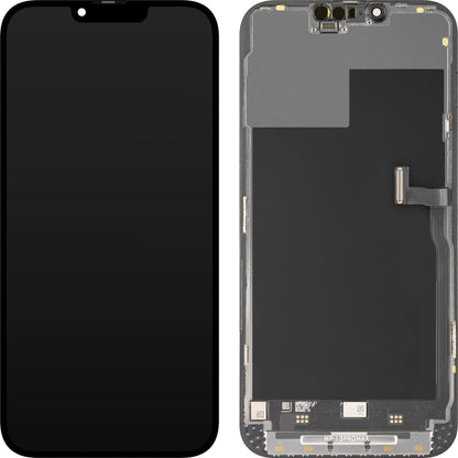 Zaslon s MP zaslonom osjetljivim na dodir kompatibilan s Apple iPhone 13 Pro Max, s okvirom, Premium Soft OLED FHD 120Hz Dijagnostička verzija, Crna