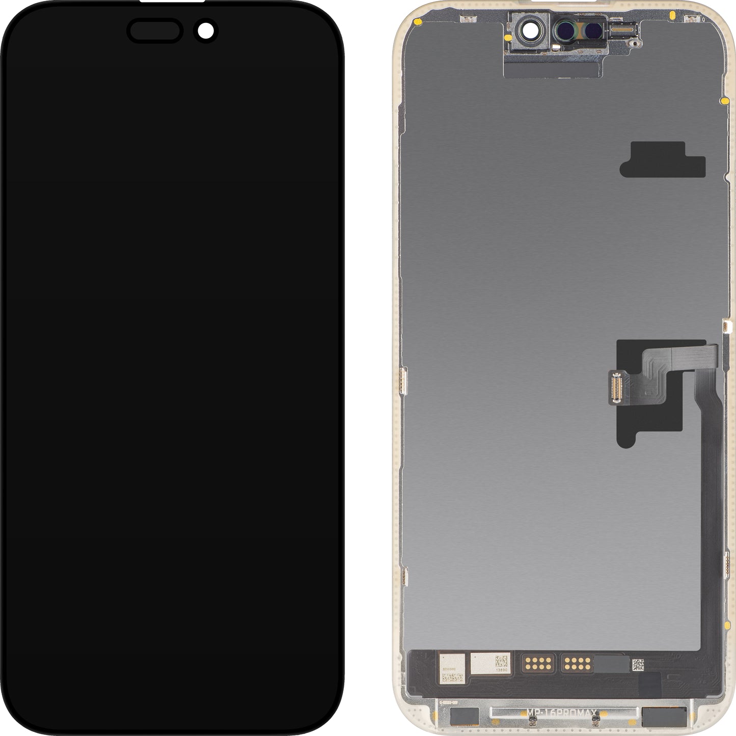 Zaslon s MP zaslonom osjetljivim na dodir kompatibilan s Apple iPhone 16 Pro Max, s okvirom, Soft OLED FHD IC Movable verzija, Crna