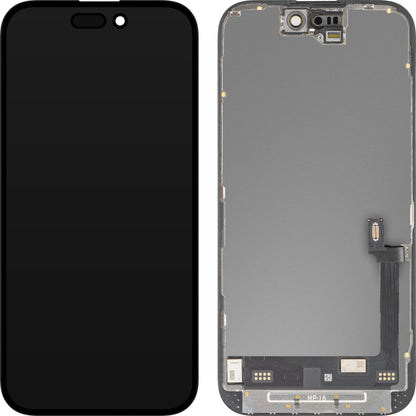 Zaslon s MP zaslonom osjetljivim na dodir kompatibilan s Apple iPhone 16, s okvirom, Premium Soft OLED FHD dijagnostička verzija, crna