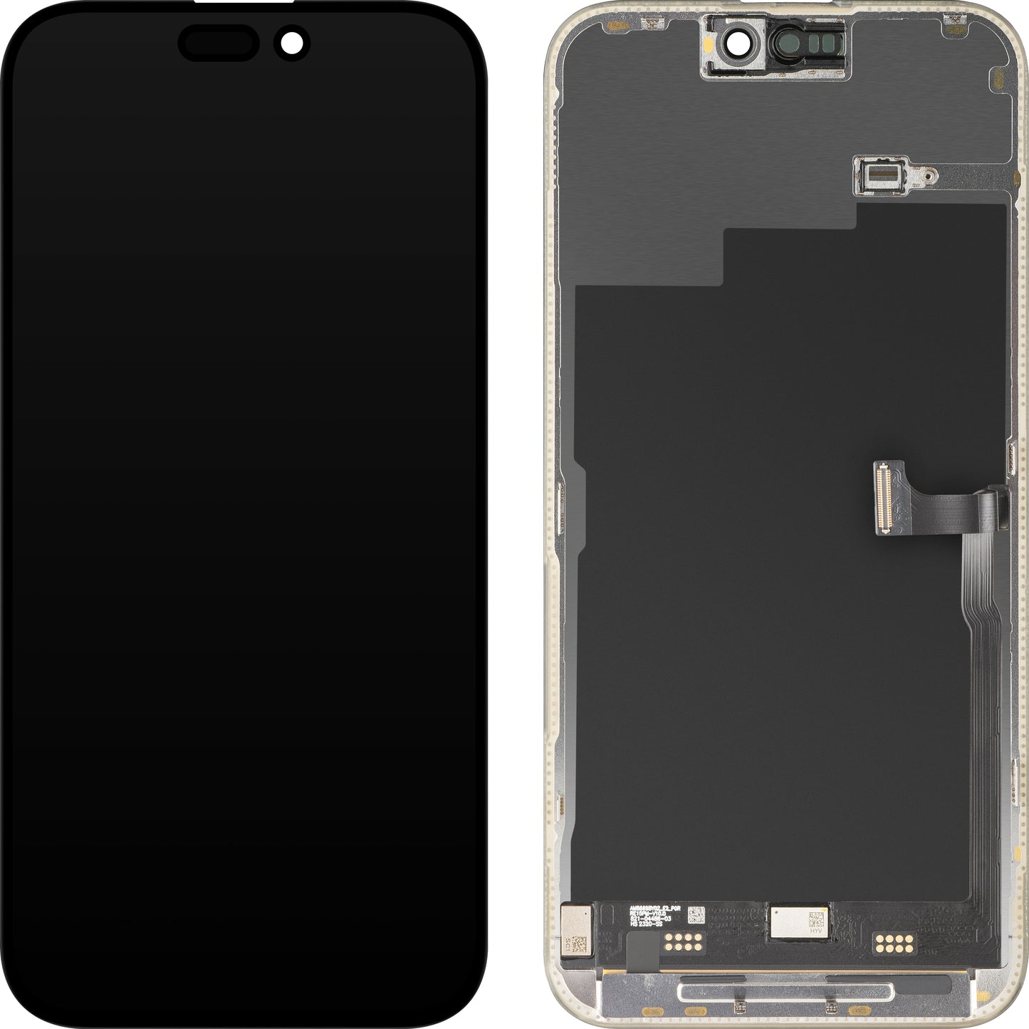 Zaslon s MP zaslonom osjetljivim na dodir kompatibilan s Apple iPhone 15 Pro Max, s okvirom, Premium Soft OLED FHD 120Hz verzija, Crna, Obnovljeno
