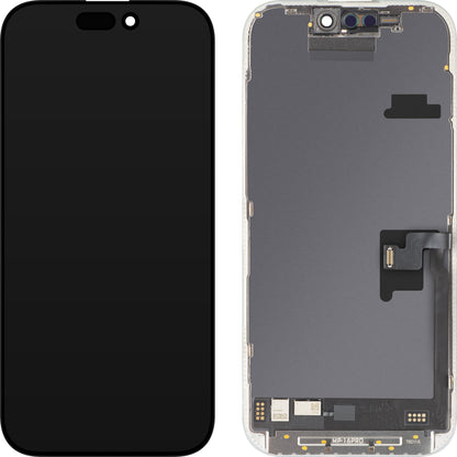 Zaslon s MP zaslonom osjetljivim na dodir kompatibilan s Apple iPhone 16 Pro, s okvirom, Soft OLED FHD 120Hz dijagnostička verzija, crna