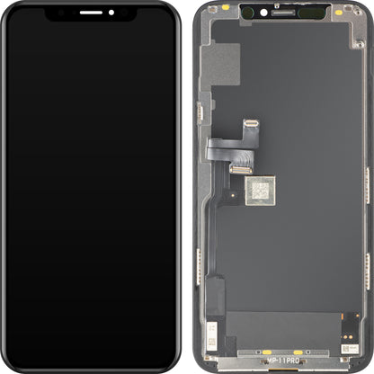 Zaslon s MP zaslonom osjetljivim na dodir kompatibilan s Apple iPhone 11 Pro, s okvirom, verzija OLED FHD IC Movable, crna