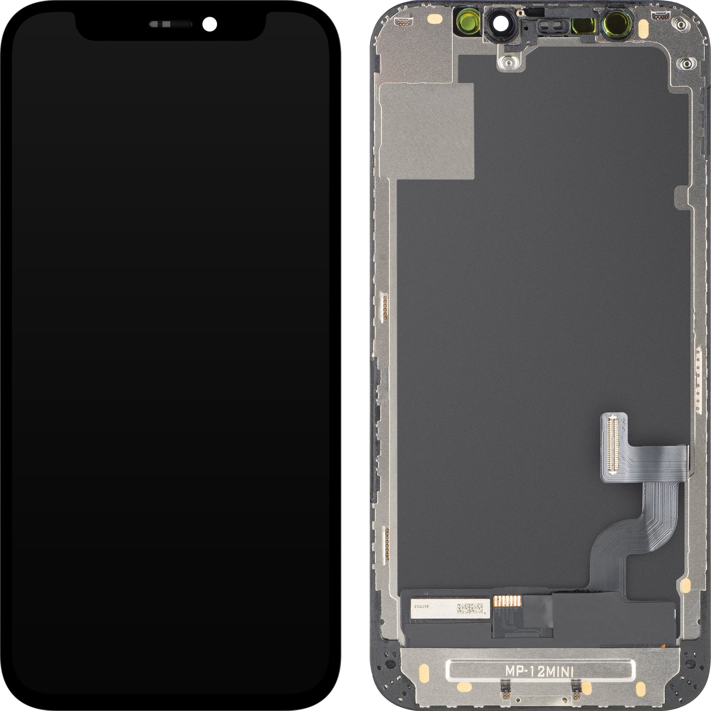 Zaslon s MP zaslonom osjetljivim na dodir kompatibilan s Apple iPhone 12 mini, s okvirom, OLED FHD IC Movable verzija, crna