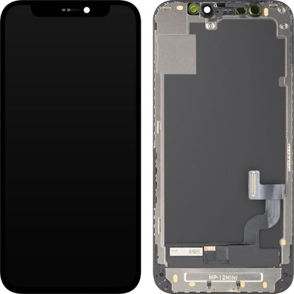 Zaslon s MP zaslonom osjetljivim na dodir kompatibilan s Apple iPhone 12 mini, s okvirom, OLED FHD IC Movable verzija, crna