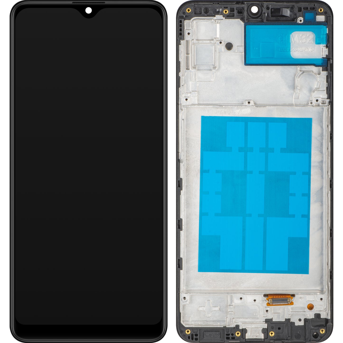 Zaslon s dodirnim zaslonom MP kompatibilan sa Samsung Galaxy M32 M325, s okvirom, crni