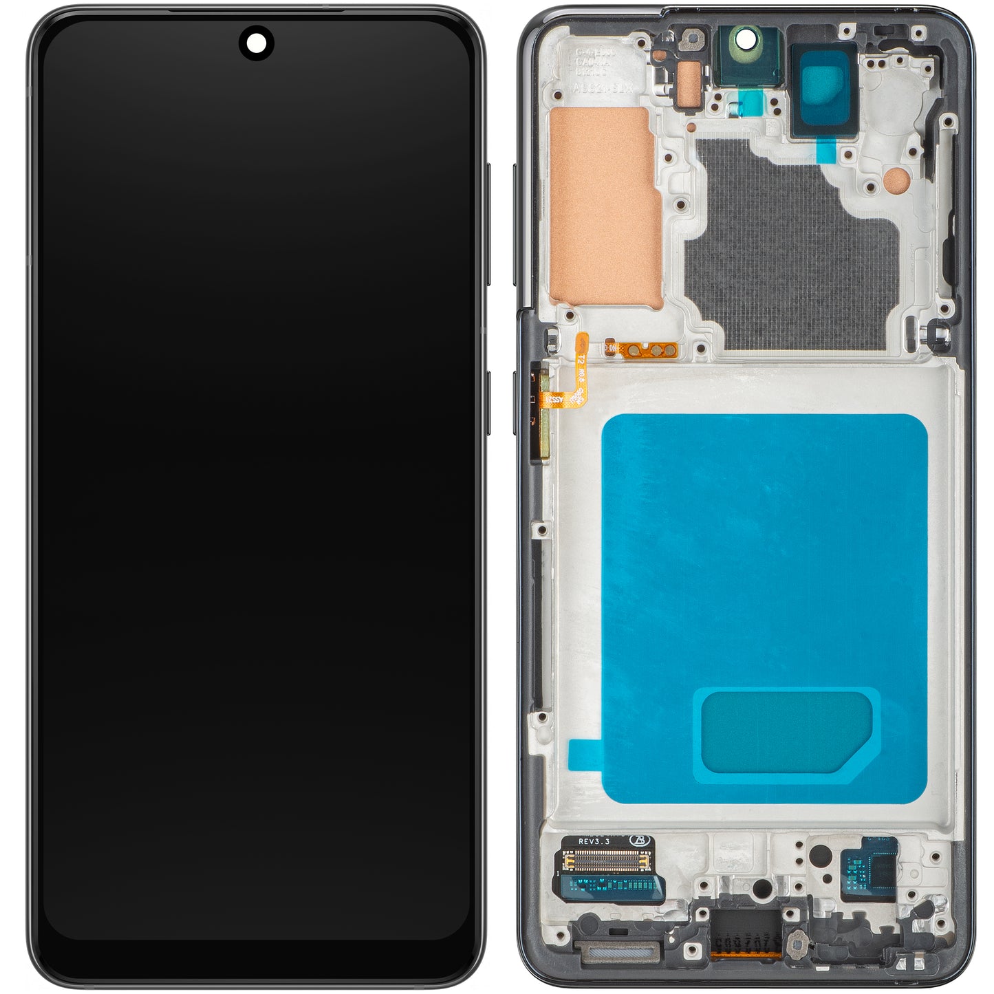 Zaslon s Touchscreen MP kompatibilan sa Samsung Galaxy S21 5G G991, s Okvirom, Crni