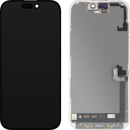 Zaslon s MP zaslonom osjetljivim na dodir kompatibilan s Apple iPhone 17, s okvirom, Soft OLED FHD 120Hz dijagnostička verzija, crna