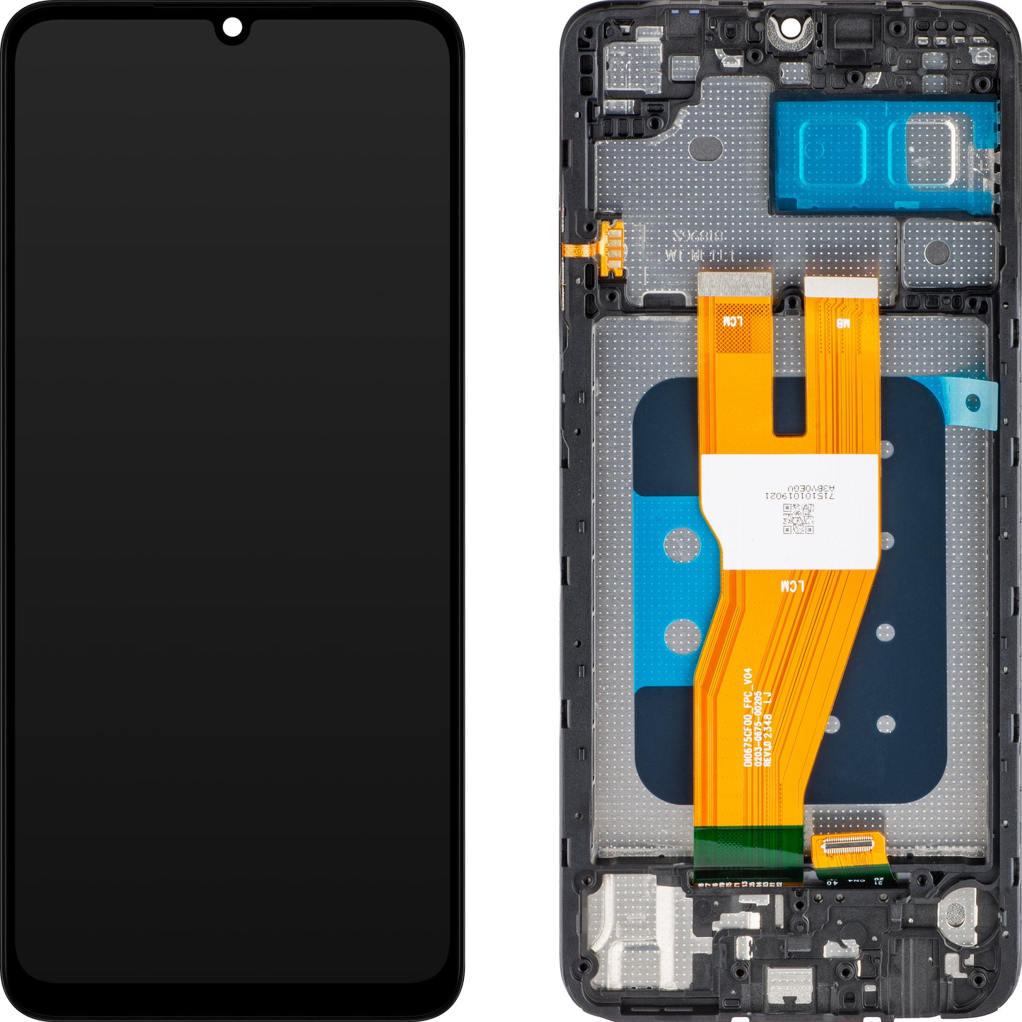 Zaslon s Touchscreen MP kompatibilan sa Samsung Galaxy A05 A055, s Okvirom, Crni, Swap