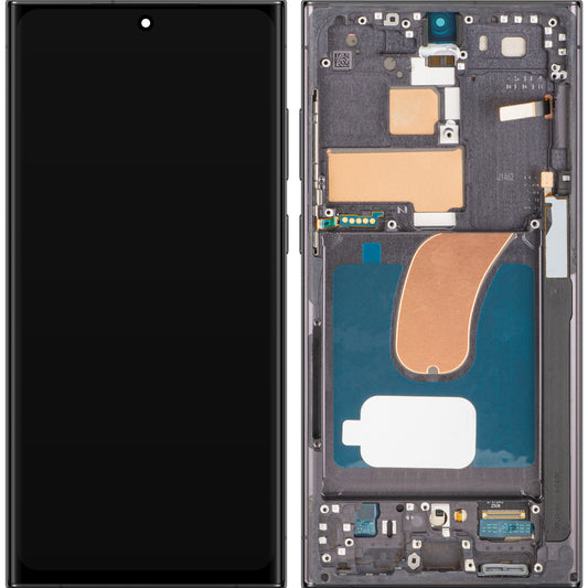 Zaslon s MP zaslonom osjetljivim na dodir kompatibilan sa Samsung Galaxy S23 Ultra S918, s okvirom, OLED verzija, crna, Swap