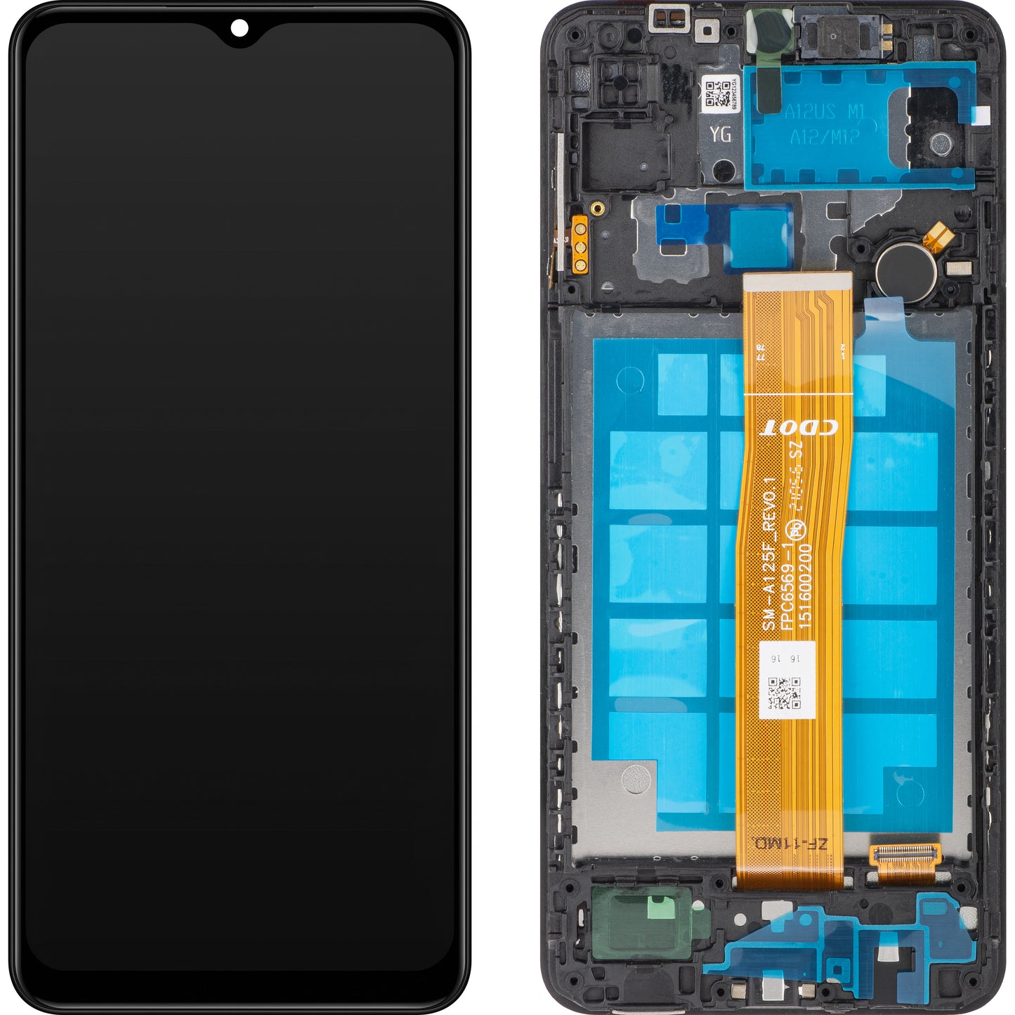 Zaslon s Touchscreen MP kompatibilan sa Samsung Galaxy A12 A125 / A12 Nacho A127, s Okvirom, Crni, Obnovljen