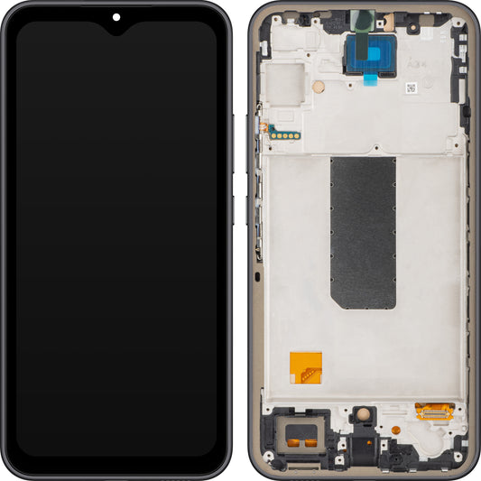 Zaslon s MP zaslonom osjetljivim na dodir kompatibilan sa Samsung Galaxy A34 A346, s okvirom, crni (grafit), obnovljen