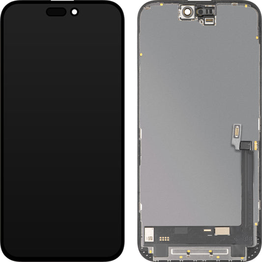 Zaslon s MP zaslonom osjetljivim na dodir kompatibilan s Apple iPhone 16 Plus, s okvirom, Soft OLED FHD 120Hz dijagnostička verzija, crna