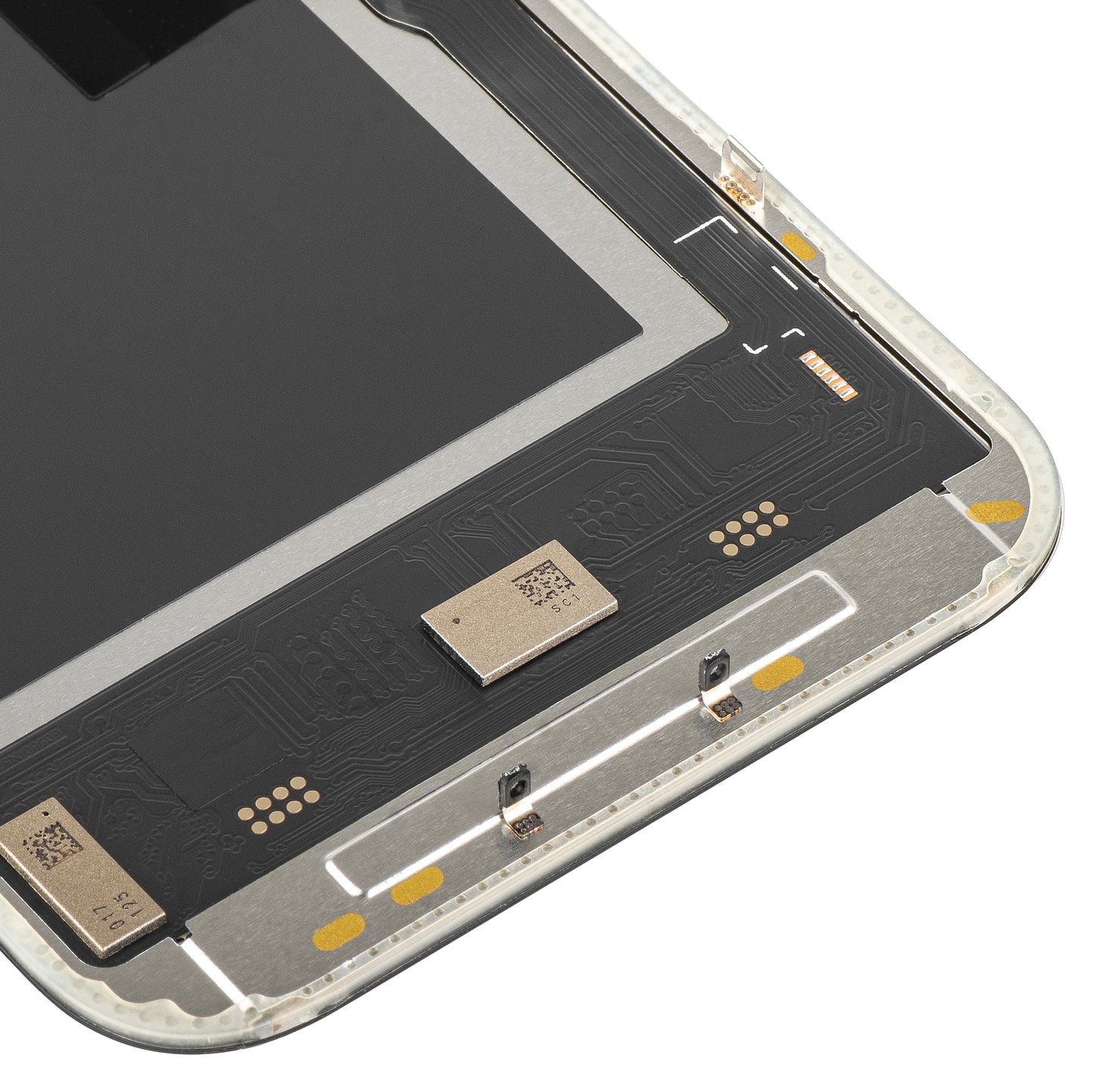 Zaslon s dodirnim zaslonom MP kompatibilan s Apple iPhone 15 Pro, s okvirom, verzija Soft OLED IC Movable 120Hz FHD, crna
