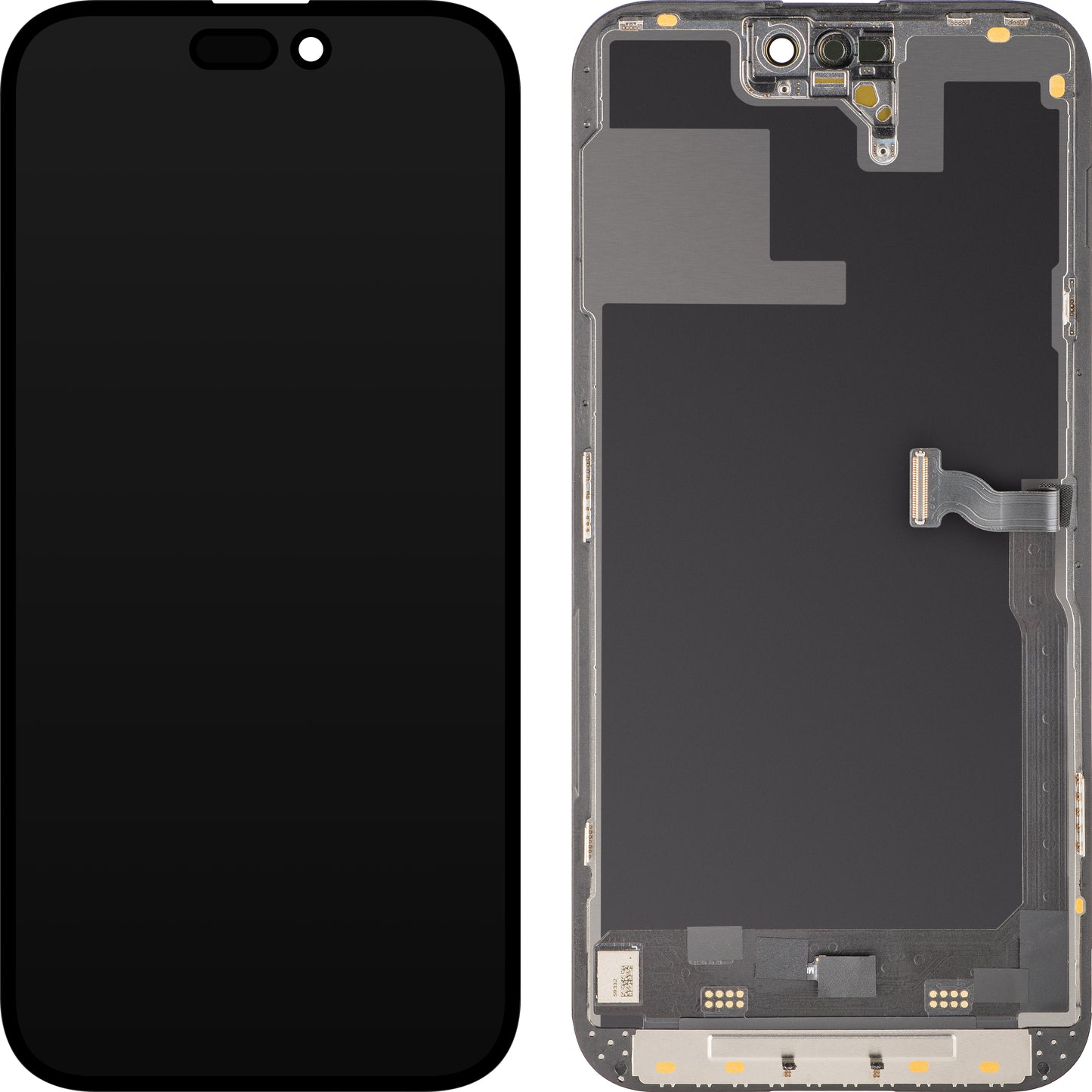 Zaslon s dodirnim zaslonom MP kompatibilan s Apple iPhone 14 Pro, s okvirom, Soft OLED verzija 120Hz FHD dijagnostika, crni, zamjena