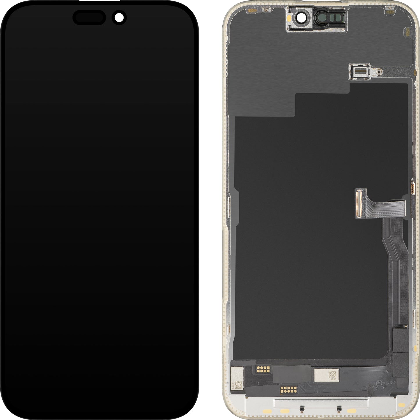 Zaslon s Touchscreen MP kompatibilan s Apple iPhone 15 Pro Max, s Okvirom, Verzija OLED FHD Dijagnostika, Crna, Obnovljeno