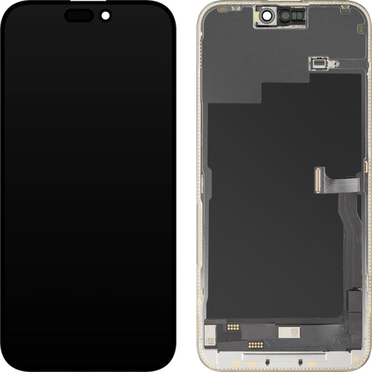 Zaslon s Touchscreen MP kompatibilan s Apple iPhone 15 Pro Max, s Okvirom, Verzija OLED FHD Dijagnostika, Crna, Obnovljeno